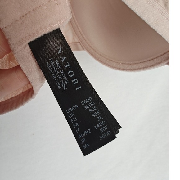 Natori Full Coverage Jacquard Bra 136059 Underwire Tan Rose Pink Jacquard 36DD - Picture 6 of 7